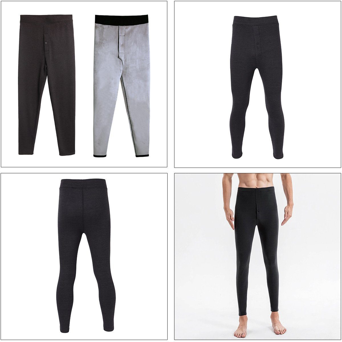 DOPWii Winter aus Thermo-Leggings Herbst Taille,für Thermohose Fleece,Hohe Herren &