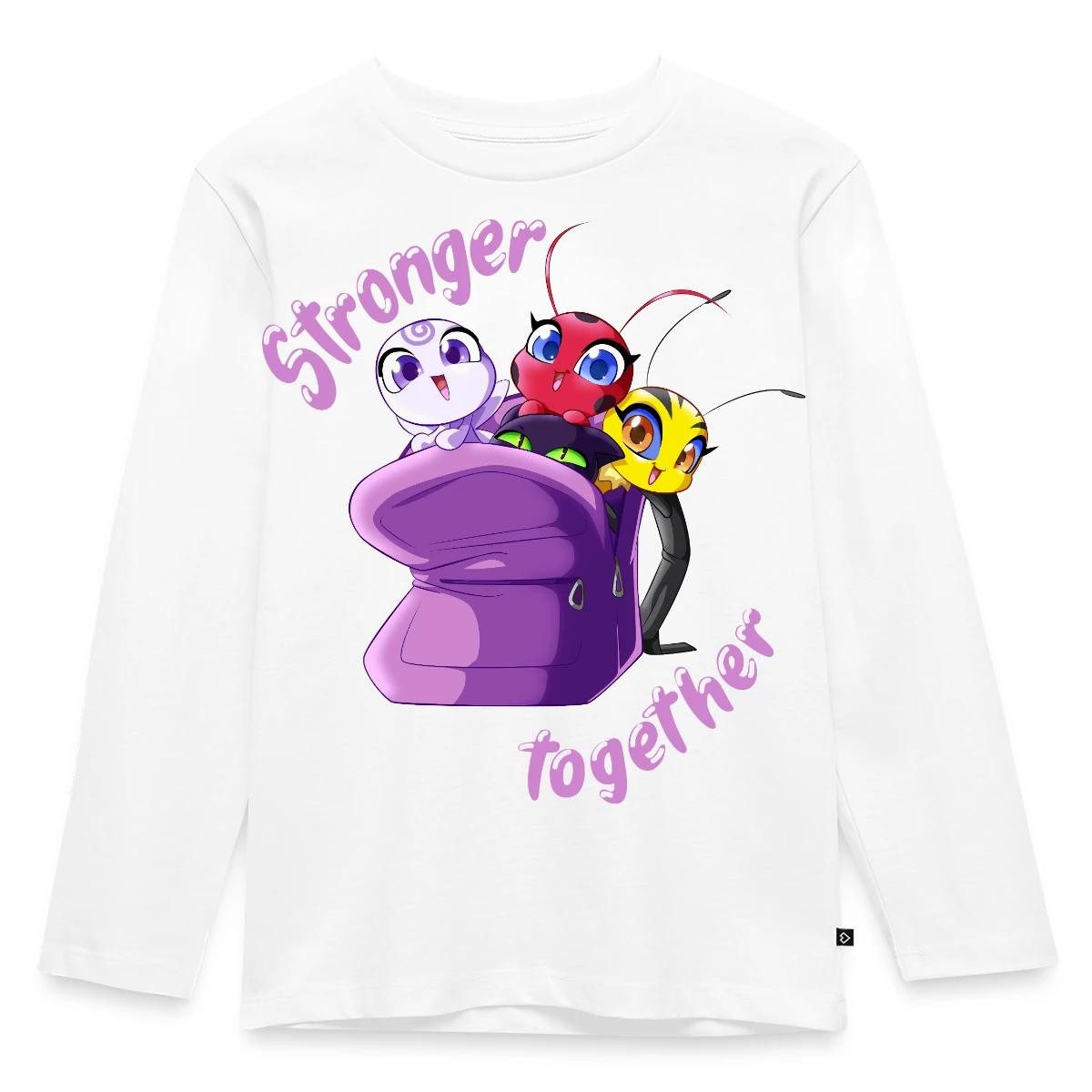 Spreadshirt T-Shirt Miraculous Stronger Together Kinder Premium Langarmshirt (1-tlg)