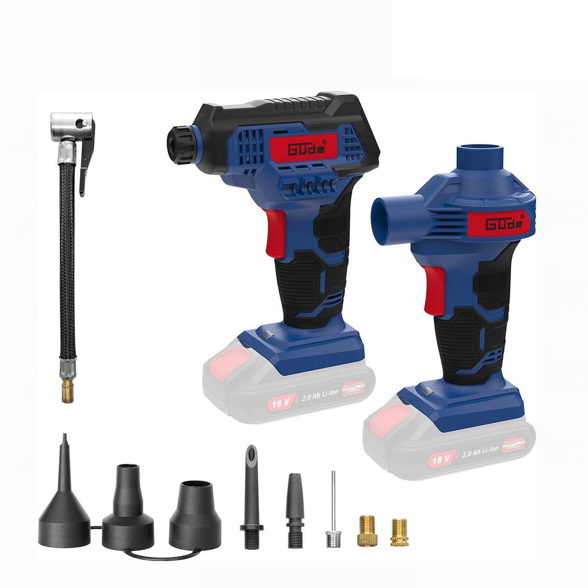 Güde Kompressor Güde 18V Akku Kompressor u. Luftpumpenset KLS 18-0 Solo Ohne Akku