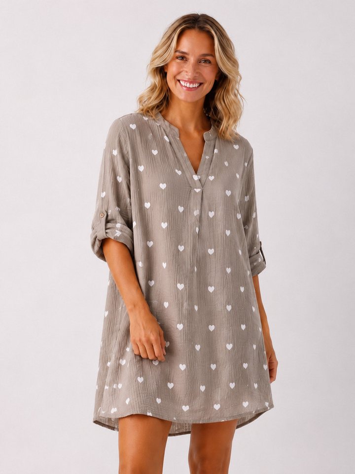 Zwillingsherz Tunikakleid Musselin Tunika/Kleid mit Herzen o. Punkten