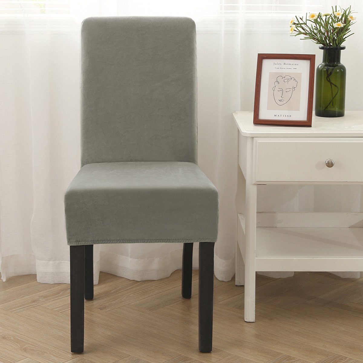 Rosnek Stuhlhusse Wasserdichter,Stretch,Samt,Einfarbig Esszimmer Hochzeit D günstig online kaufen
