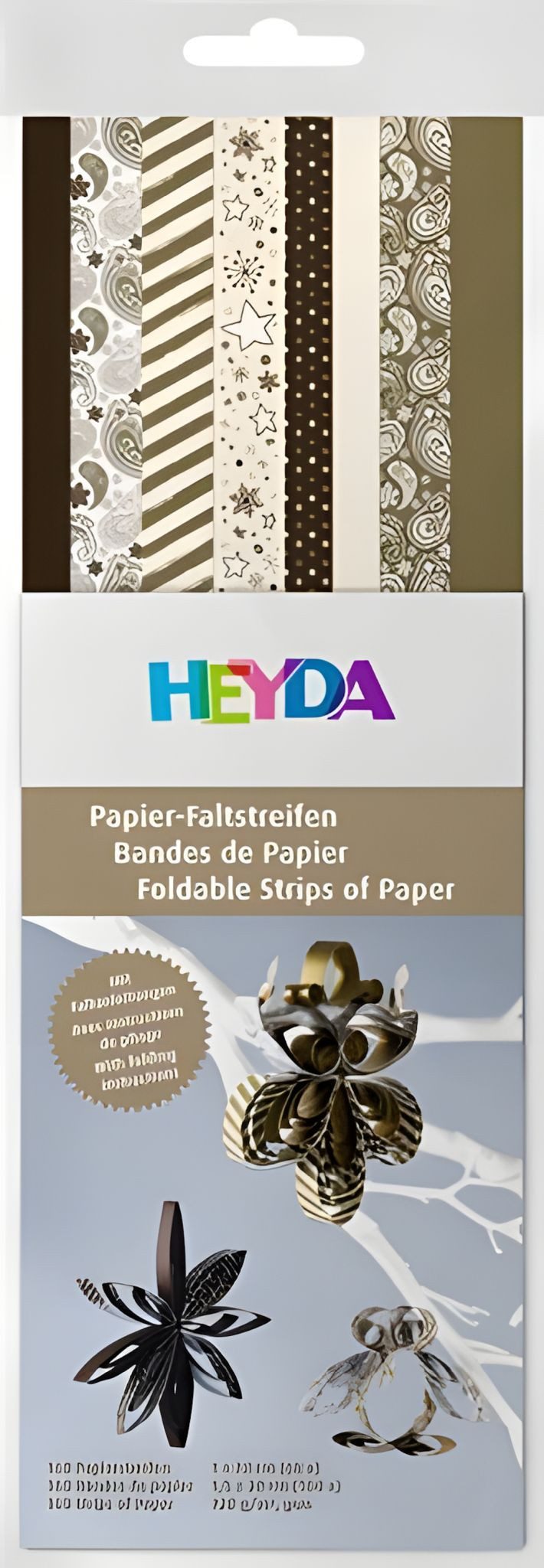Bastelkartonpapier HEYDA 204875654 Faltstreifen-Set Christmas 1 x30 cm 15 x30 cm Papier