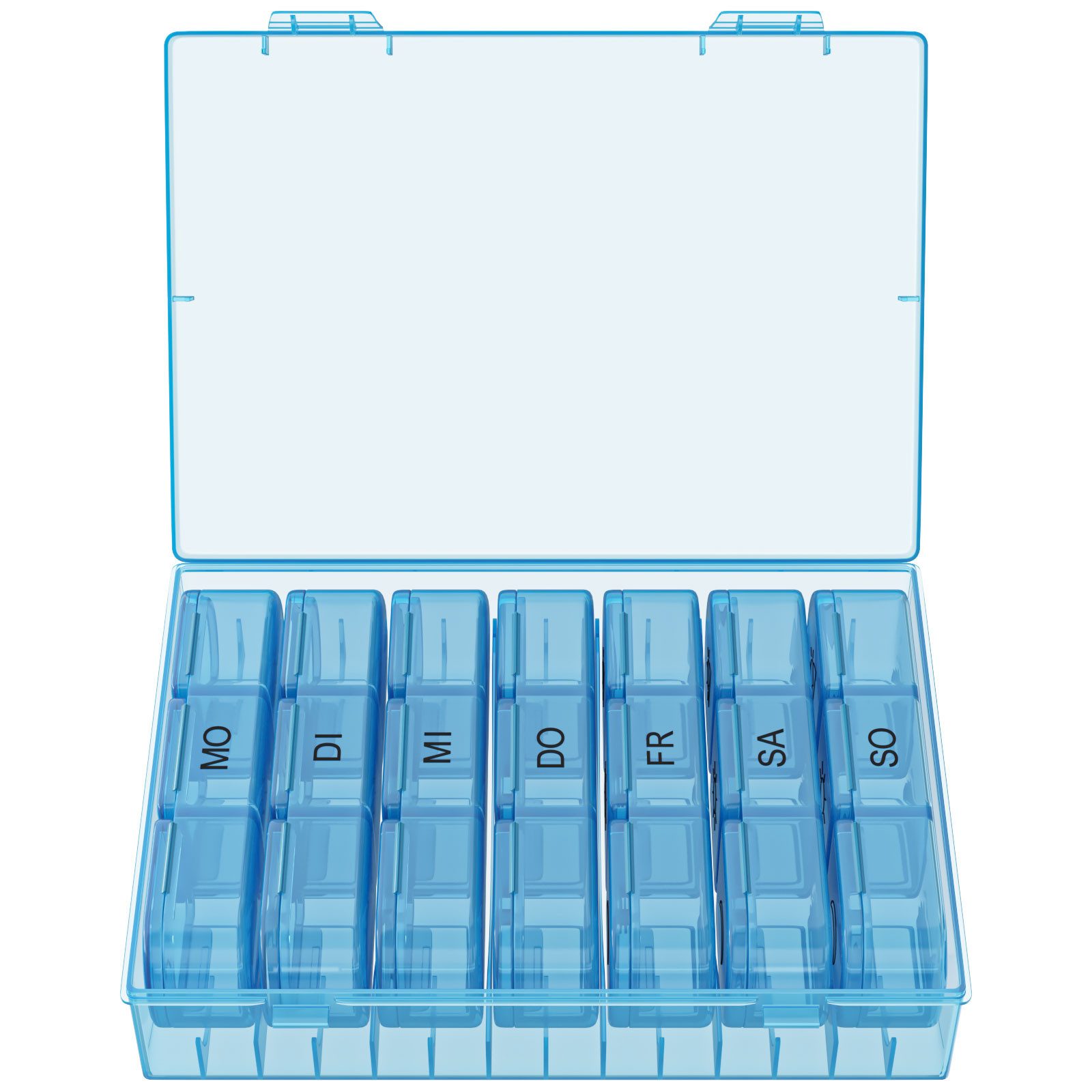 Wellgro Pillendose Große Tablettenbox für 7 Tage