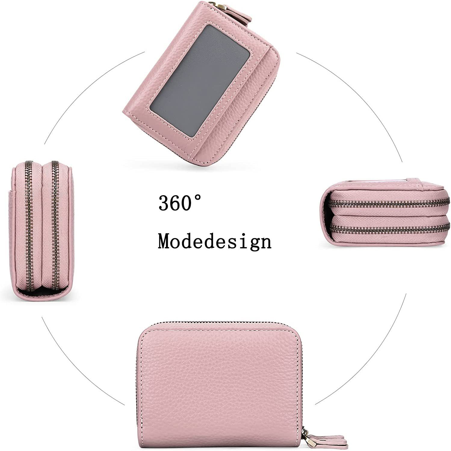 Damen RFID-Schutz mit GelldG Geldbeutel Kunstleder, aus klein Geldbörse Geldbörse ‎‎Rosa