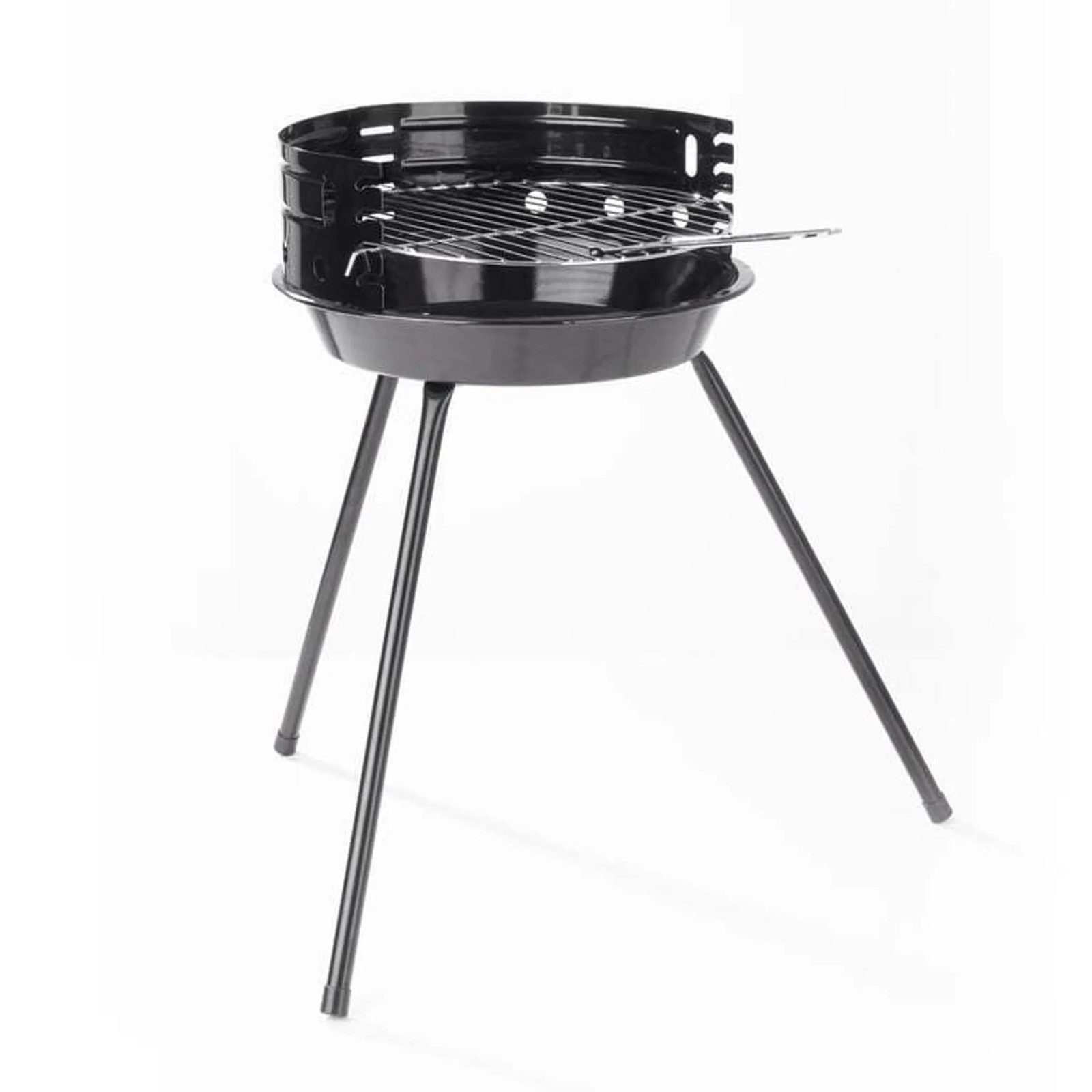 LANDMANN Holzkohlegrill Mobiler Holzkohle Rundgrill BBQ Grill, Ø 30 cm mit Windschutz Ideal für 2 bis 3 Personen