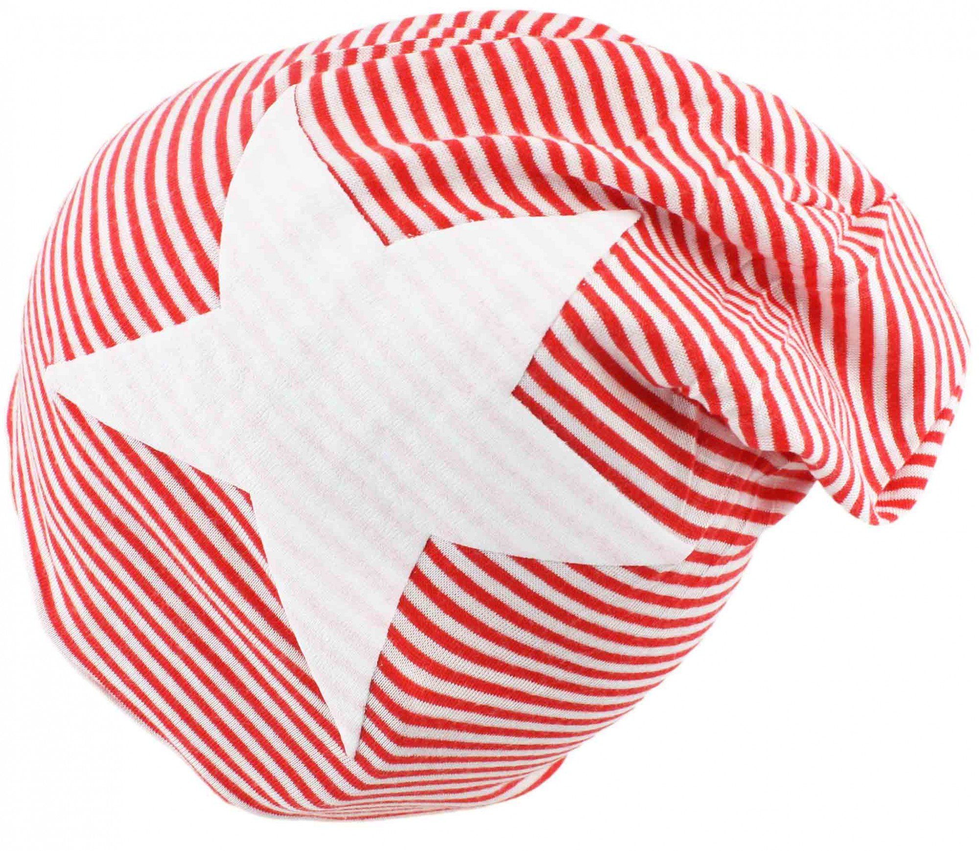 Mütze "Maritim Originelli Stern" Sonia Beanie Kleinkind Baby Beanie rot-weiss Streifen