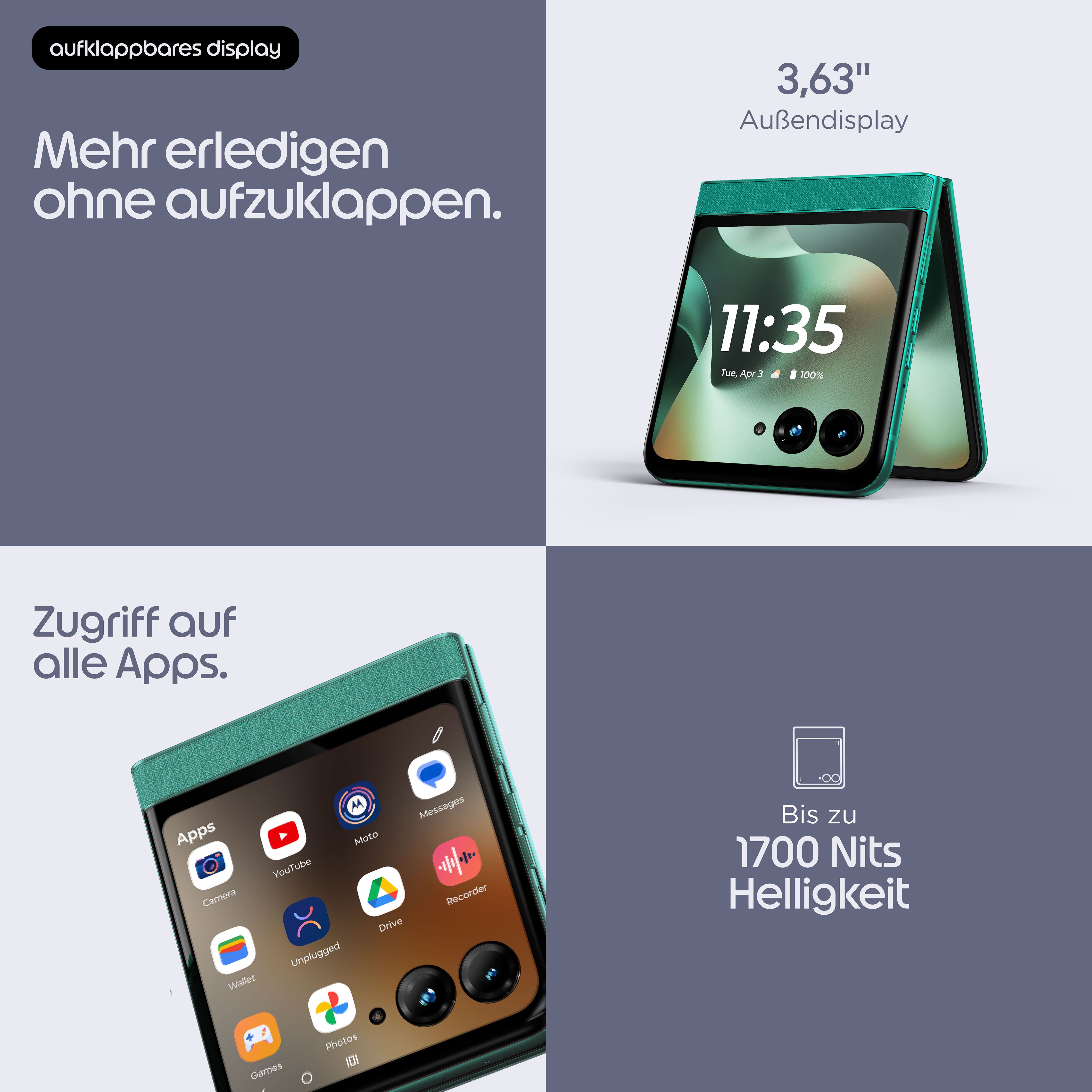 Motorola razr 70 Smartphone (17,53 cm/6,9 Zoll, 256 GB Speicherplatz, 50 MP Kamera)
