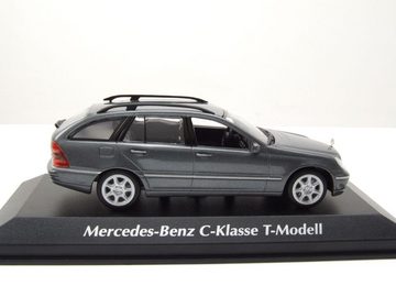 Maxichamps Modellauto Mercedes C-Klasse T-Modell S203 Kombi 2001 grau metallic Modellauto, Maßstab 1:43