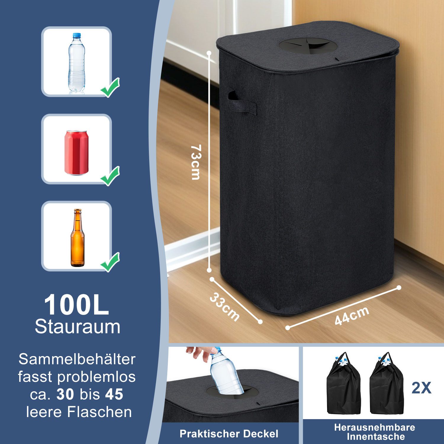 Clanmacy Flaschenkorb pfandflaschen aufbewahrung Flaschensammler Organizer günstig online kaufen