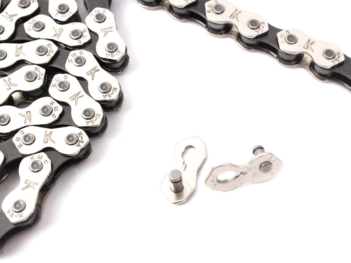 KHEbikes Fahrradkette KMC K1 Wide BMX Kette 1/2" x 1/8", 112 Glieder (Kompatibel mit Eingang Fahrräder) Mit Kettenschloß