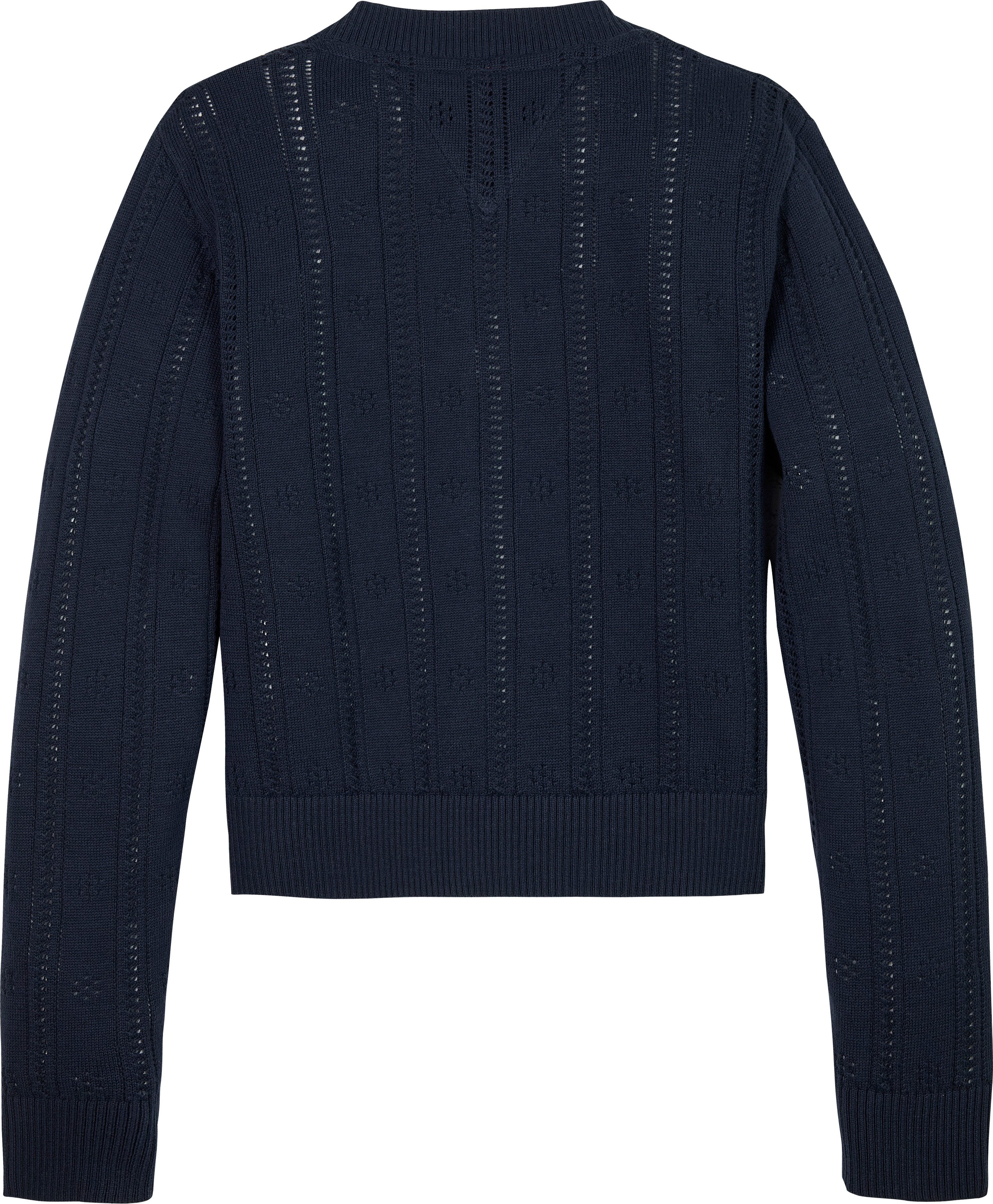 Tommy Hilfiger Strickjacke POINTELLE CARDIGAN LS für Kinder bis 16 Jahre, mit süßem Muster – Bild 5 von 5