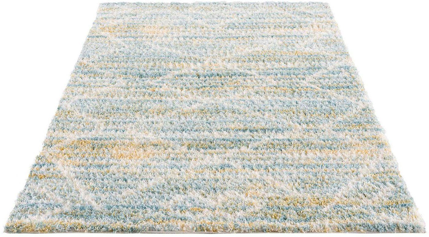 Carpet City Hochflor-Teppich Pulpy 557, rechteckig, Höhe: 30 mm, besonders weich, Ethno Look, ideal für Wohnzimmer & Schlafzimmer