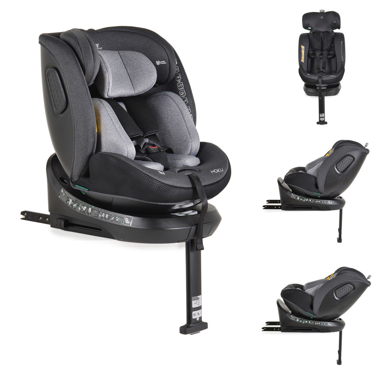 Cangaroo Autokindersitz Kindersitz Hoku i-Size, ab: 0, bis: 12, (40-150cm) Gruppe 0+/1/2/3, Isofix, Stützfuß