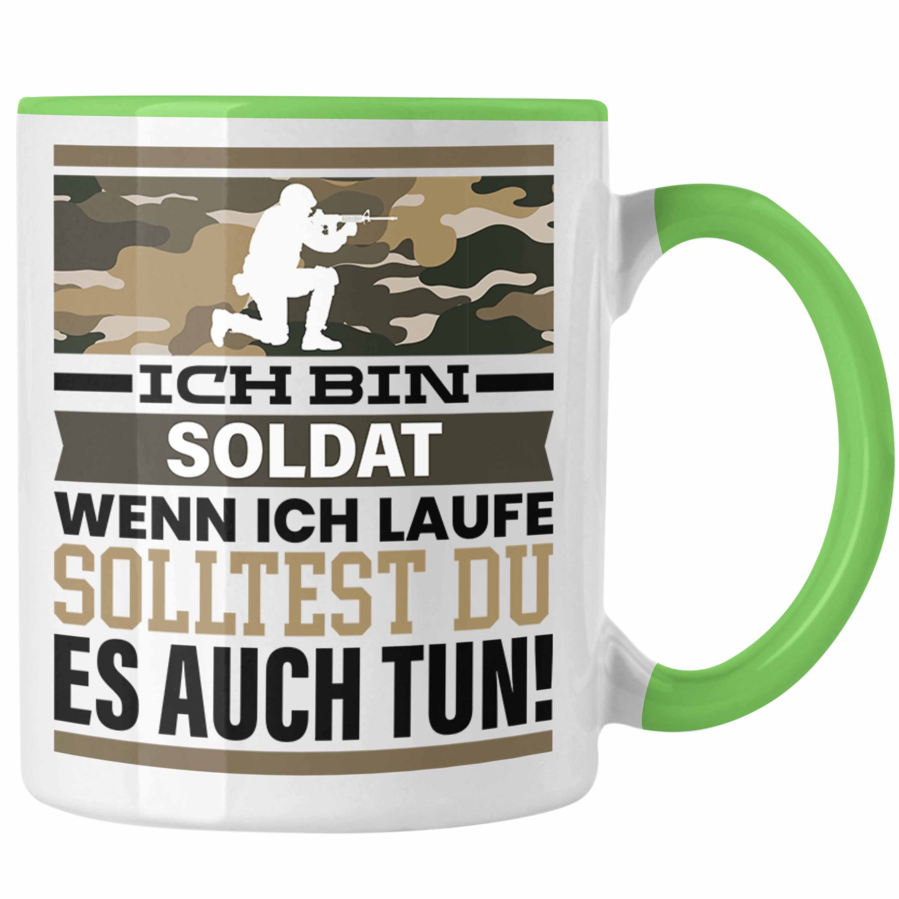 Trendation Tasse Soldat Tasse Geschenk Spruch Männer Geschenkidee Wenn Ich Renne Sollte Grün