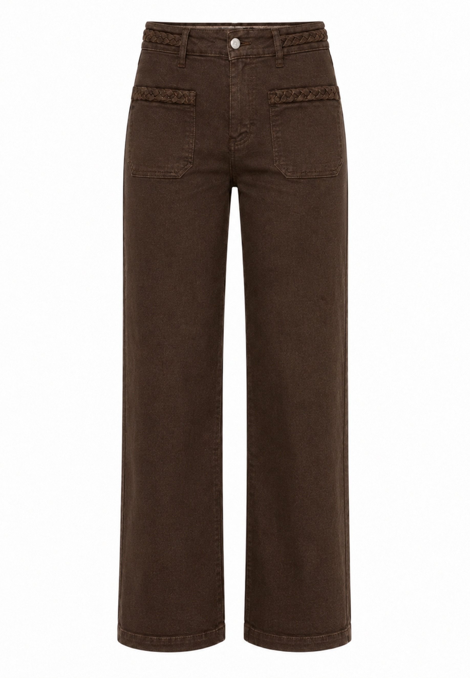 Elara 5-Pocket-Jeans Damen Wide Leg Jeans mit Fronttaschen im modernen Utility Denim Look