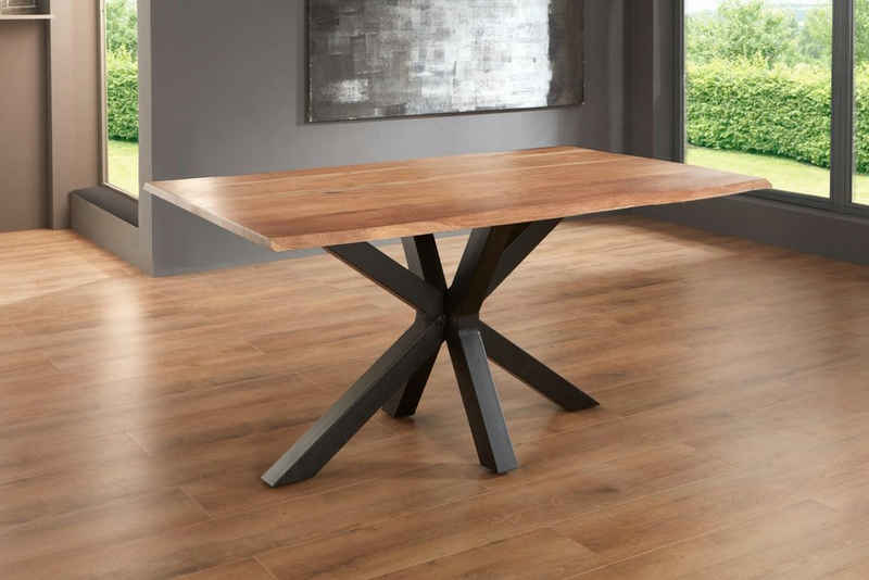 Junado® Baumkantentisch »Spyro«, Akazie Massivholz, Stärke Tischplatte 26mm, natürliche Baumkante