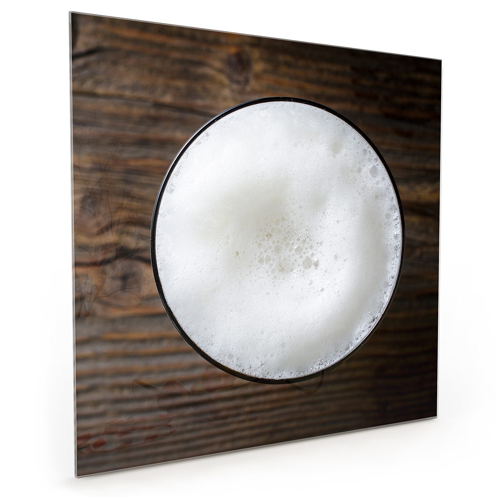 Bierschaum oben Motiv Glas Spritzschutz von mit Küchenrückwand Küchenrückwand Primedeco
