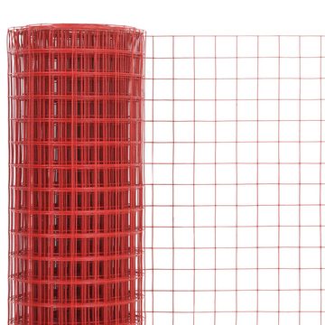 vidaXL Gartentor Drahtzaun Stahl mit PVC-Beschichtung 10x1 m Rot