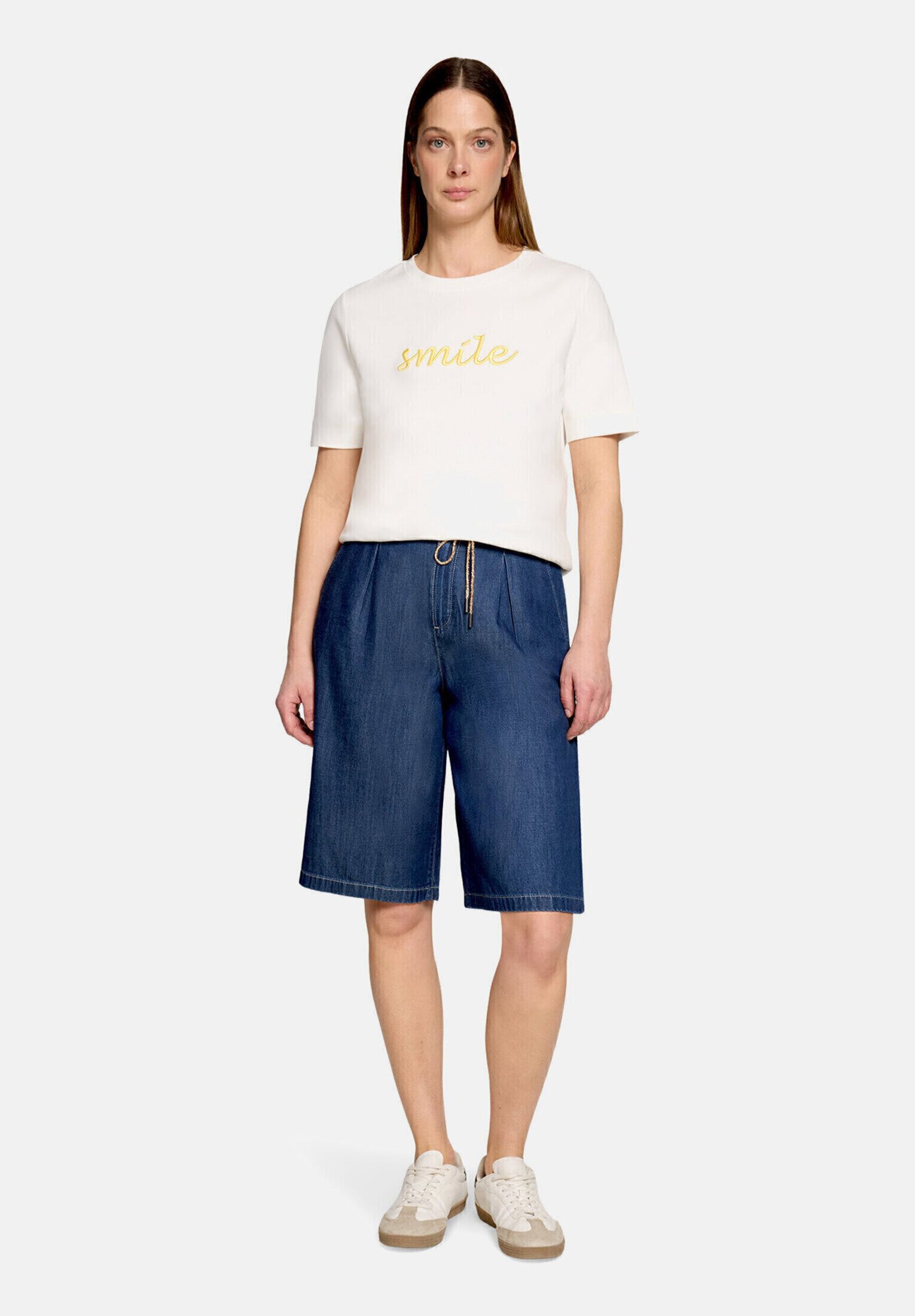 Cartoon Bermudas Damen mit Bindegürtel