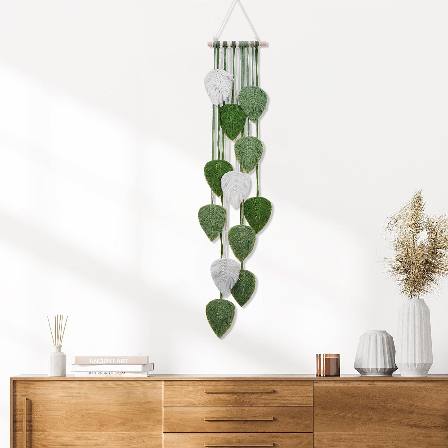 Kaket Hängedekoration Blatt Makramee Wandbehang, Boho Raumdekor günstig online kaufen