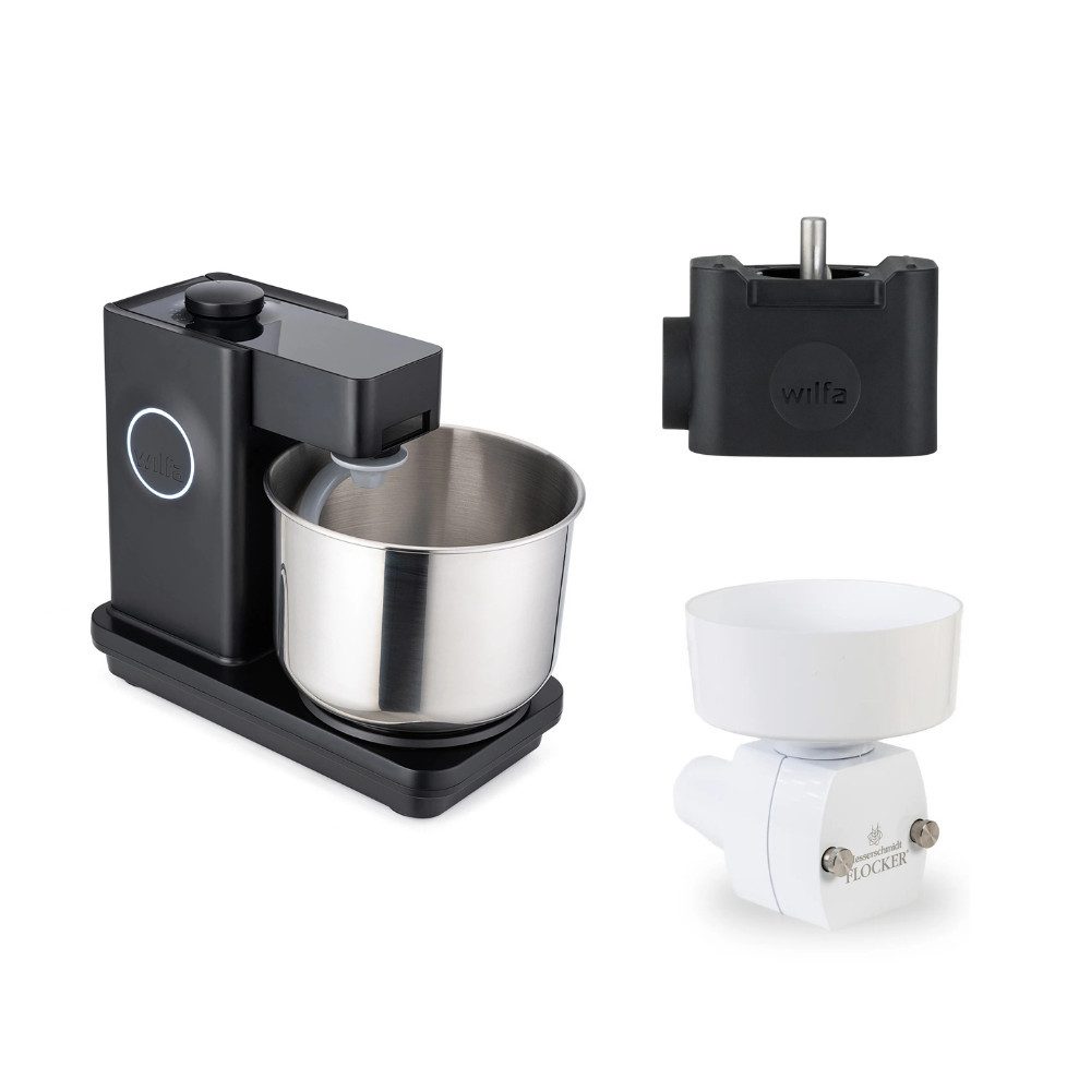wilfa Küchenmaschine Probaker KM1B-70 schwarz + Tool Adapter + Messerschmidt Flockervorsatz