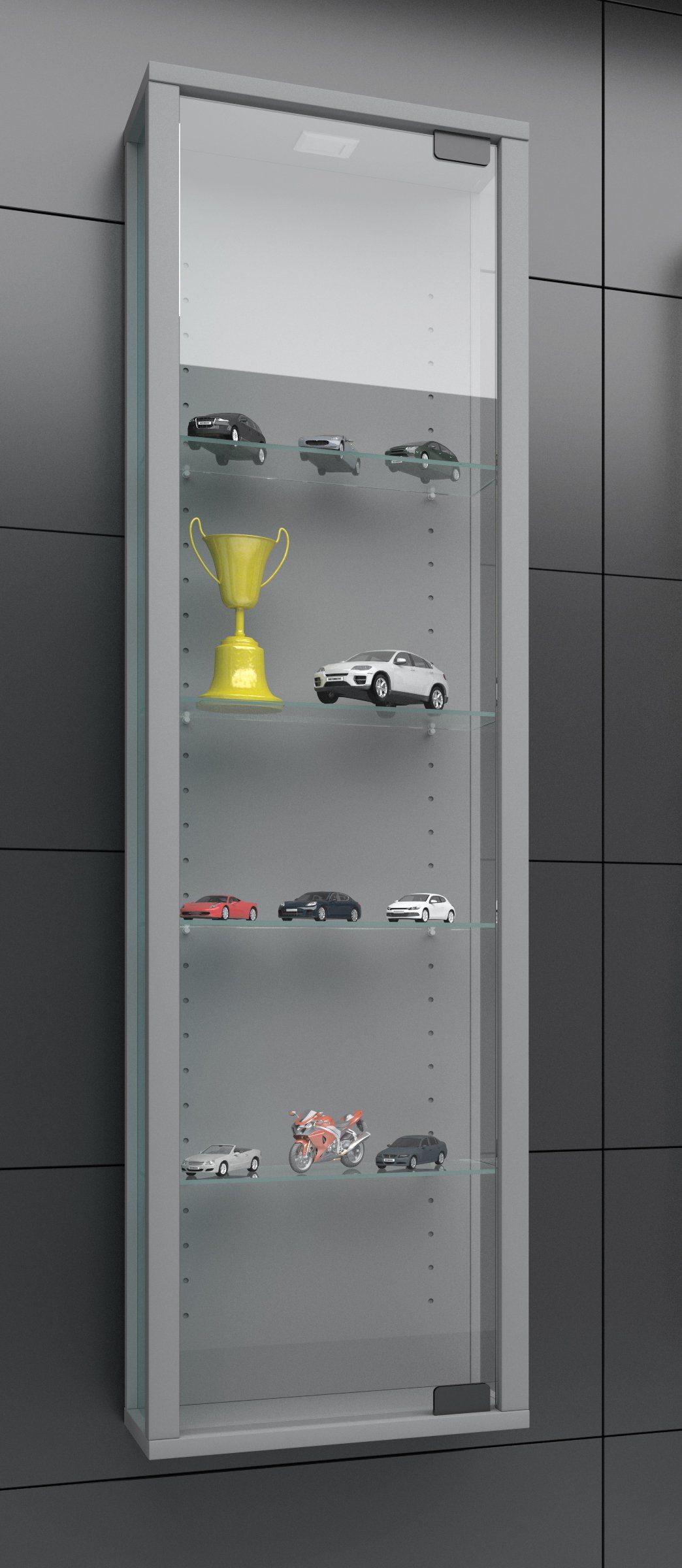 VCM Hängevitrine Wandvitrine Stano mit Glastüren und Glasböden, H. Glasvitrine hängend, Modern und platzsparend, Hängeschrank