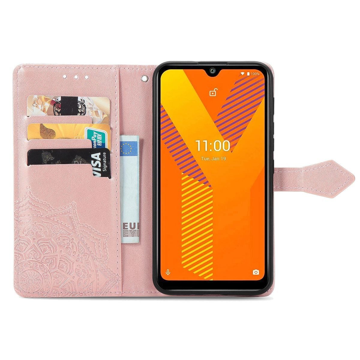 König Design Handyhülle Wiko Y62, Schutzhülle Schutztasche Case Cover Etuis Wallet Klapptasche Bookstyle