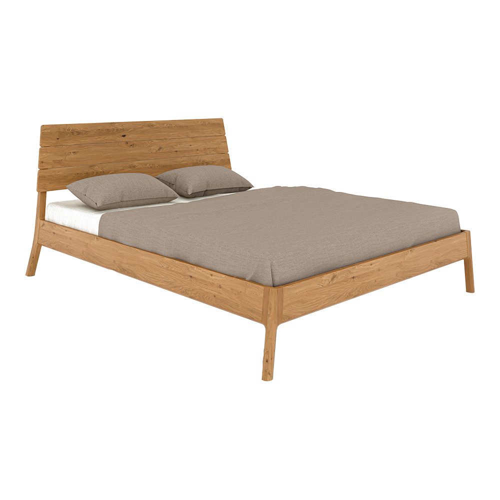Lomadox Bettgestell THORNBURY-165, Bett Doppelbett mit Holzkopfteil, Wildeiche massiv geölt, 180x220cm