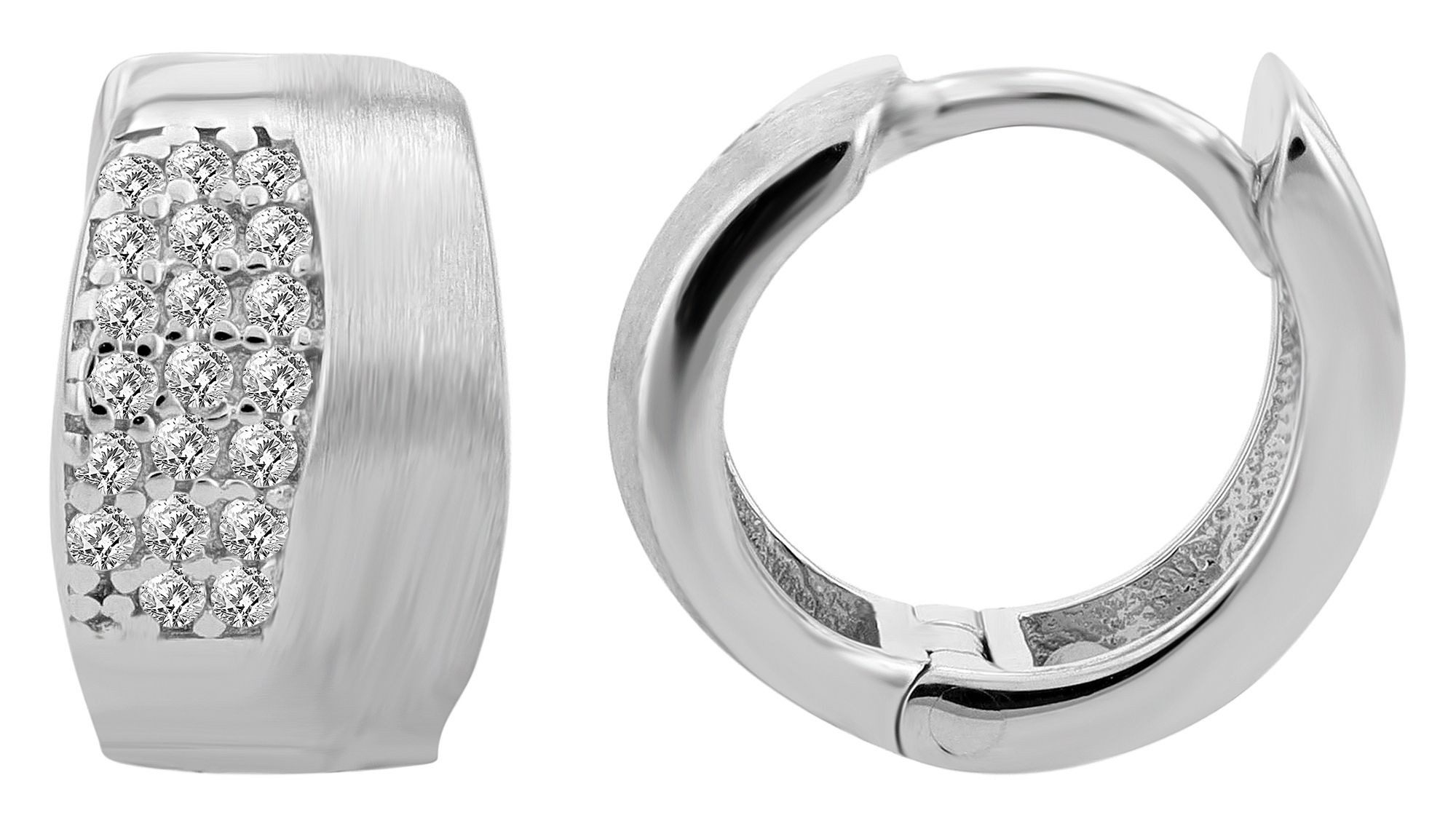 Klappcreolen Ohrringe – Klappcreole aus 925 Silber mit Zirkonia