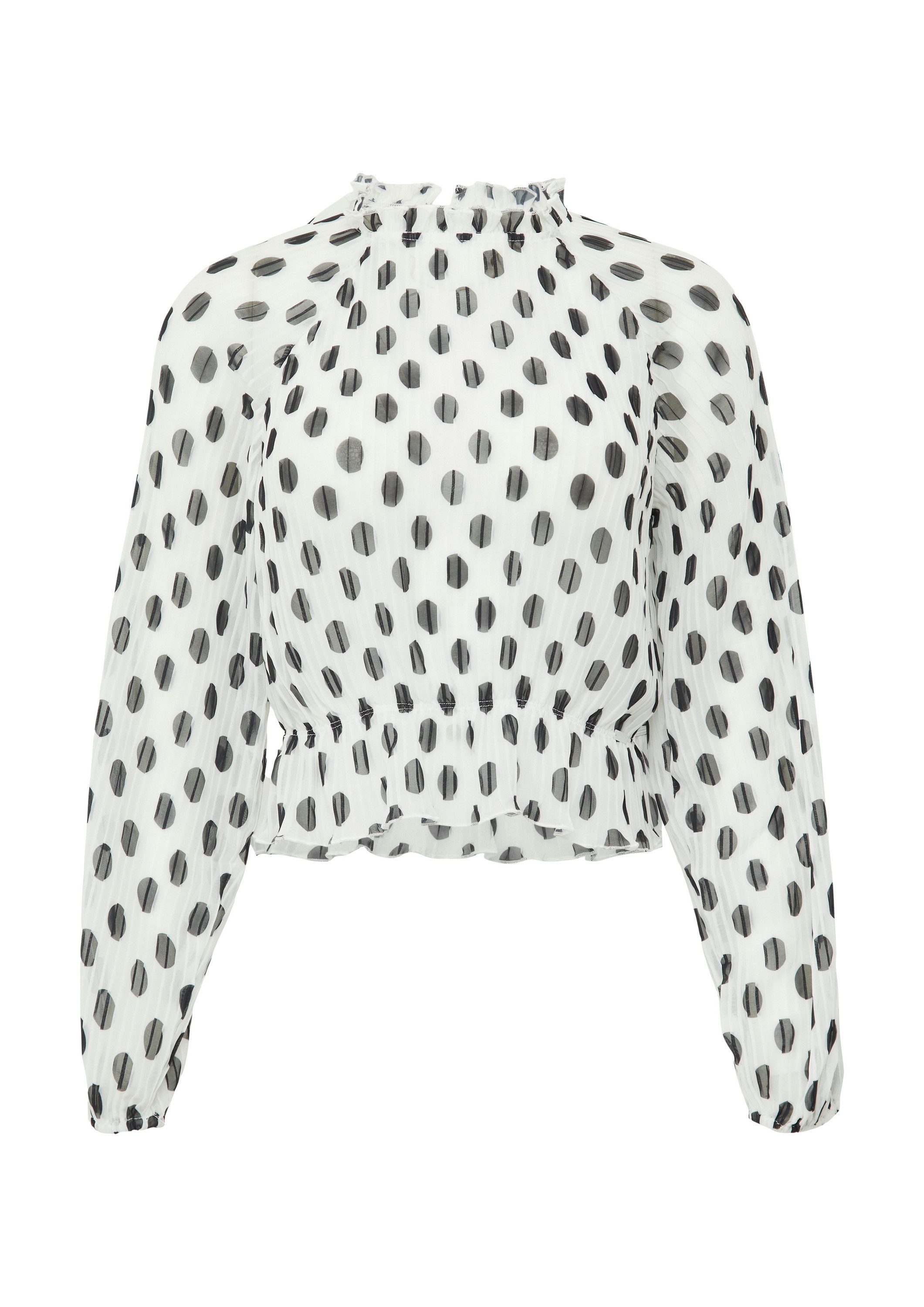 QS Langarmbluse Bluse Verkürzte Chiffonbluse aus günstig online kaufen
