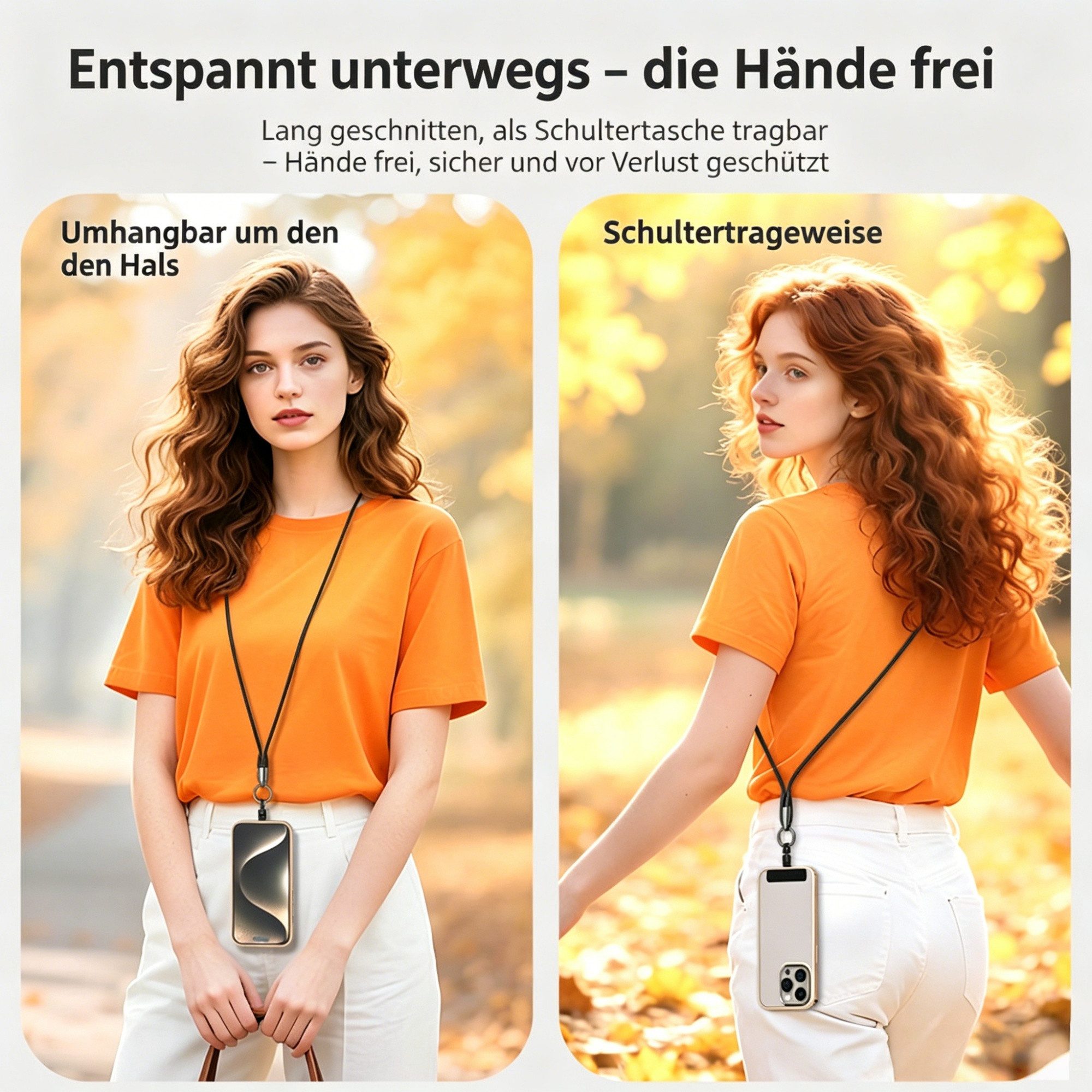 Vornix Smartphone-Umhängeband, Schnellladekabel Batteriekabel, 240-W-USB-C-Ladekabel für Schnellladung Datenübertragung mit praktischer Befestigungslasche, (30 cm)