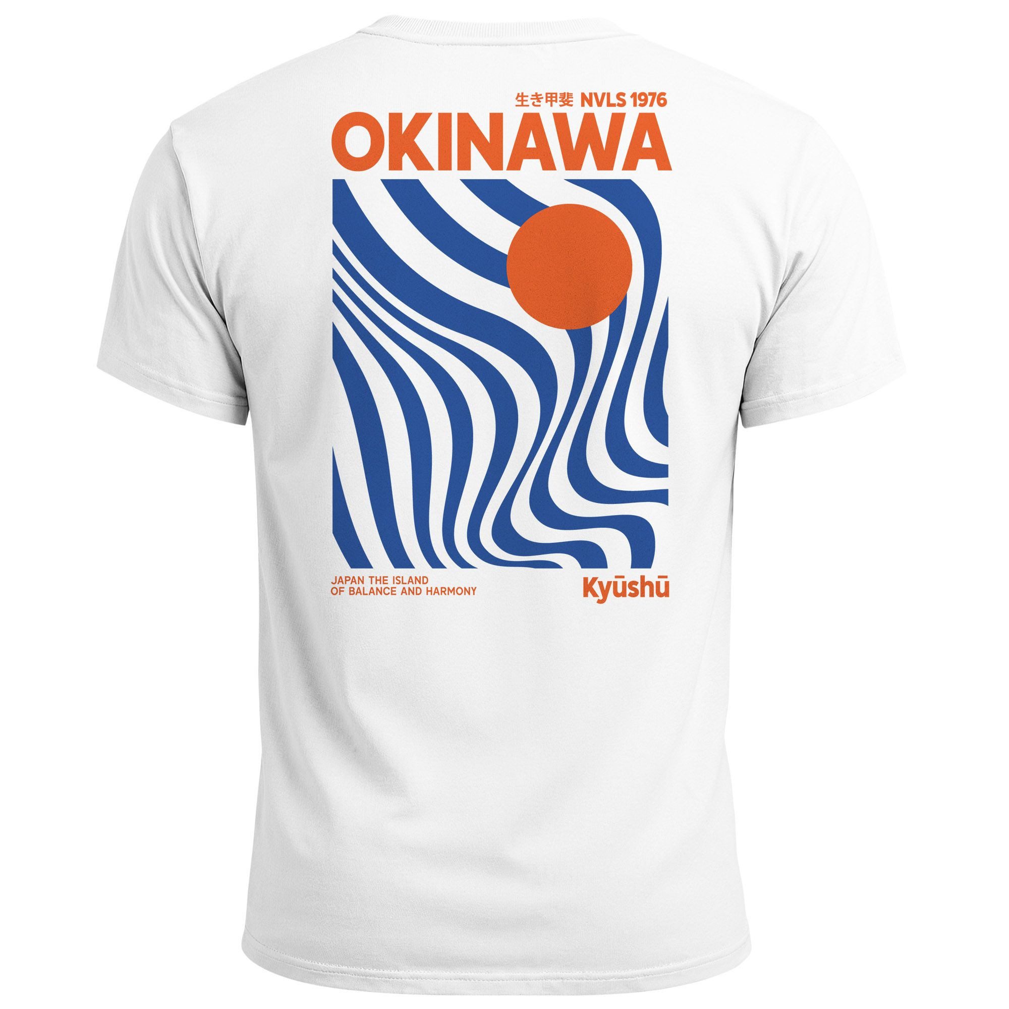Print-Shirt Backprint T-Shirt Herren Okinawa Japan Grafikshirt Retro Stil