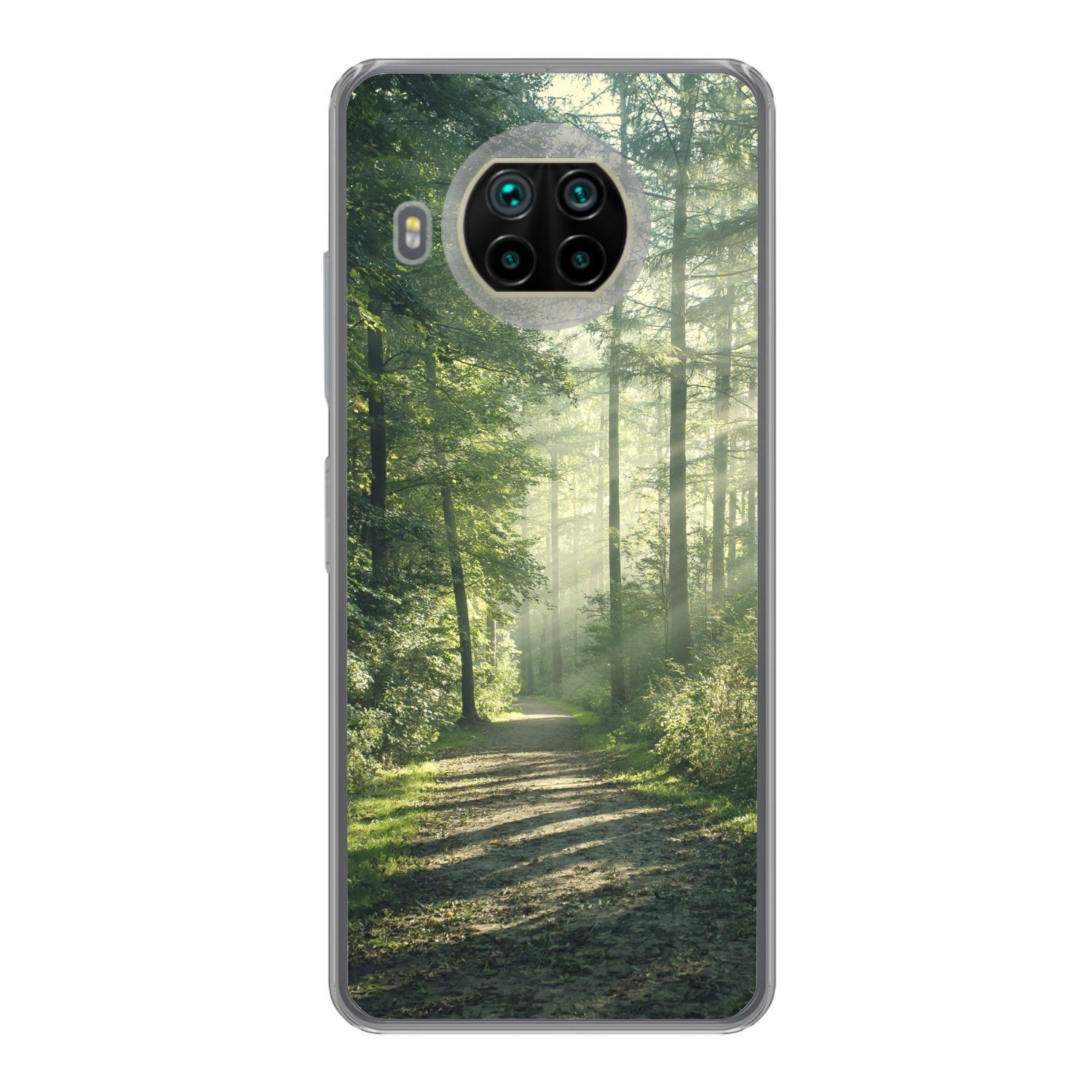 MuchoWow Handyhülle für Xiaomi Mi 10T Lite 5G Wald - Weg - Sonne - Bäume - Grün - Natur, Phone Case, Silikon, Schutzhülle Dünn