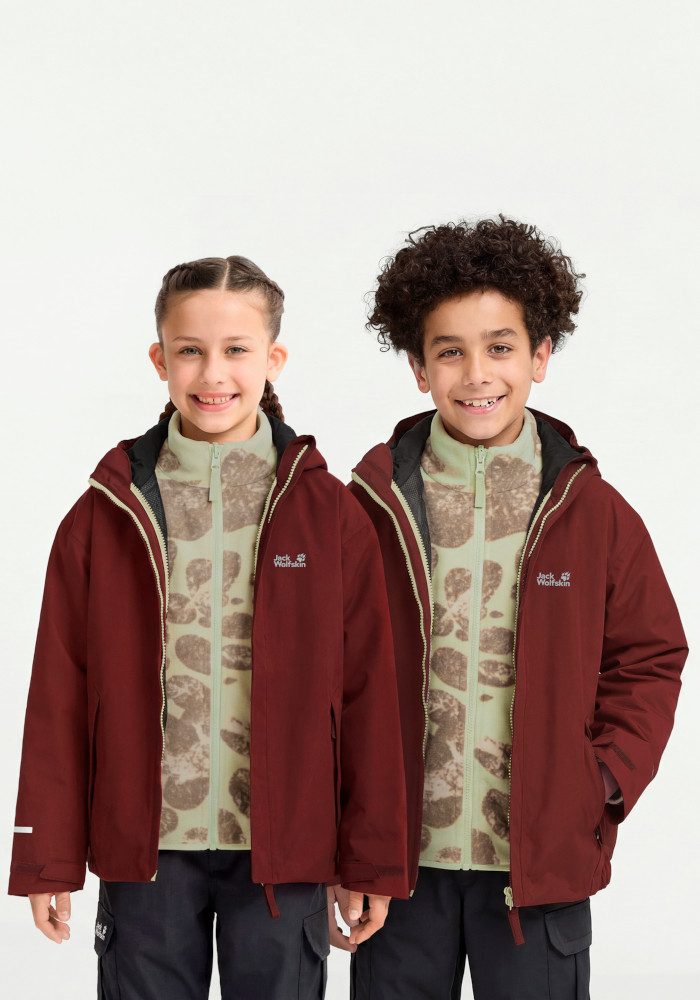 Jack Wolfskin 3-in-1-Funktionsjacke ICELAND 3IN1 PRINT JKT K mit Entendaune und Federn, aus Polyester
