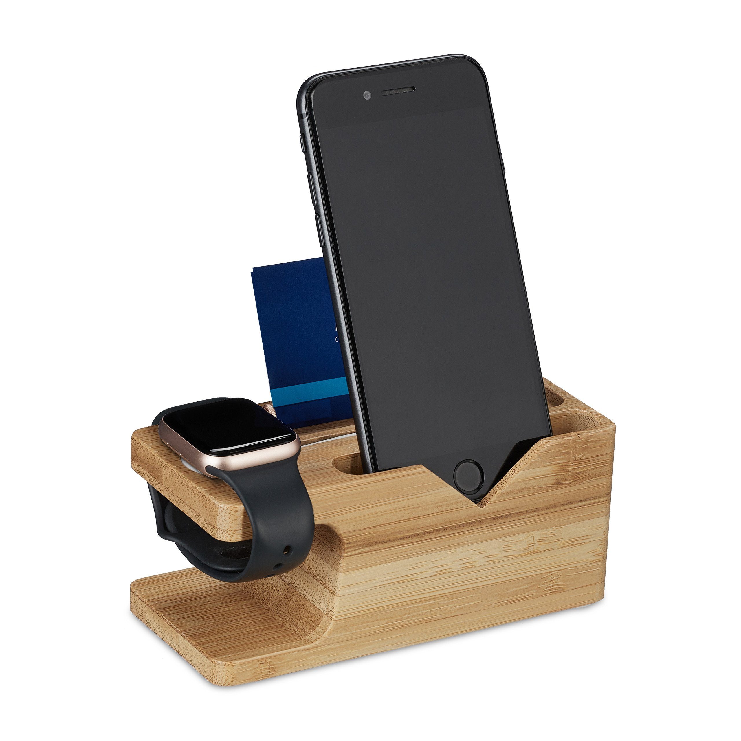 Handy-Halterung Ladestation Smartphone und Smartwatch