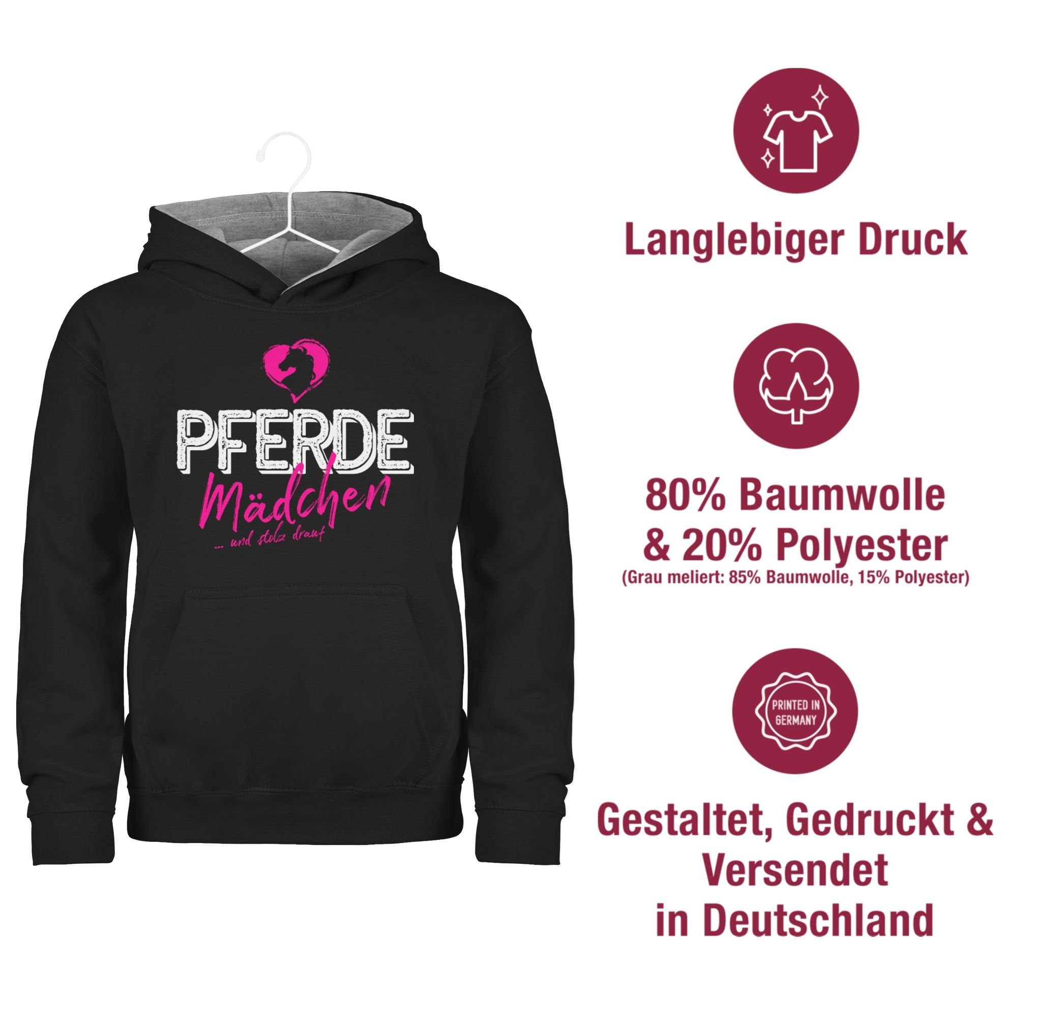 Shirtracer Hoodie Pferdemädchen und stolz drauf Pferd