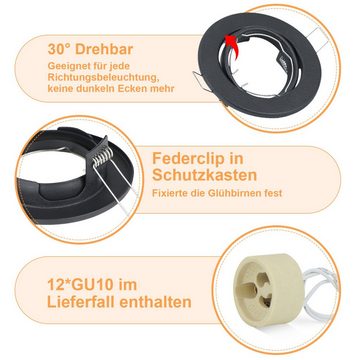 Nettlife Einbauleuchte 12ER Einbaurahmen GU10 Set, ohne Leuchtmittel