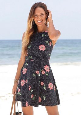 Beachtime Strandkleid mit dezenten Pünktchen, Sommerkleid aus elastischer Baumwolle
