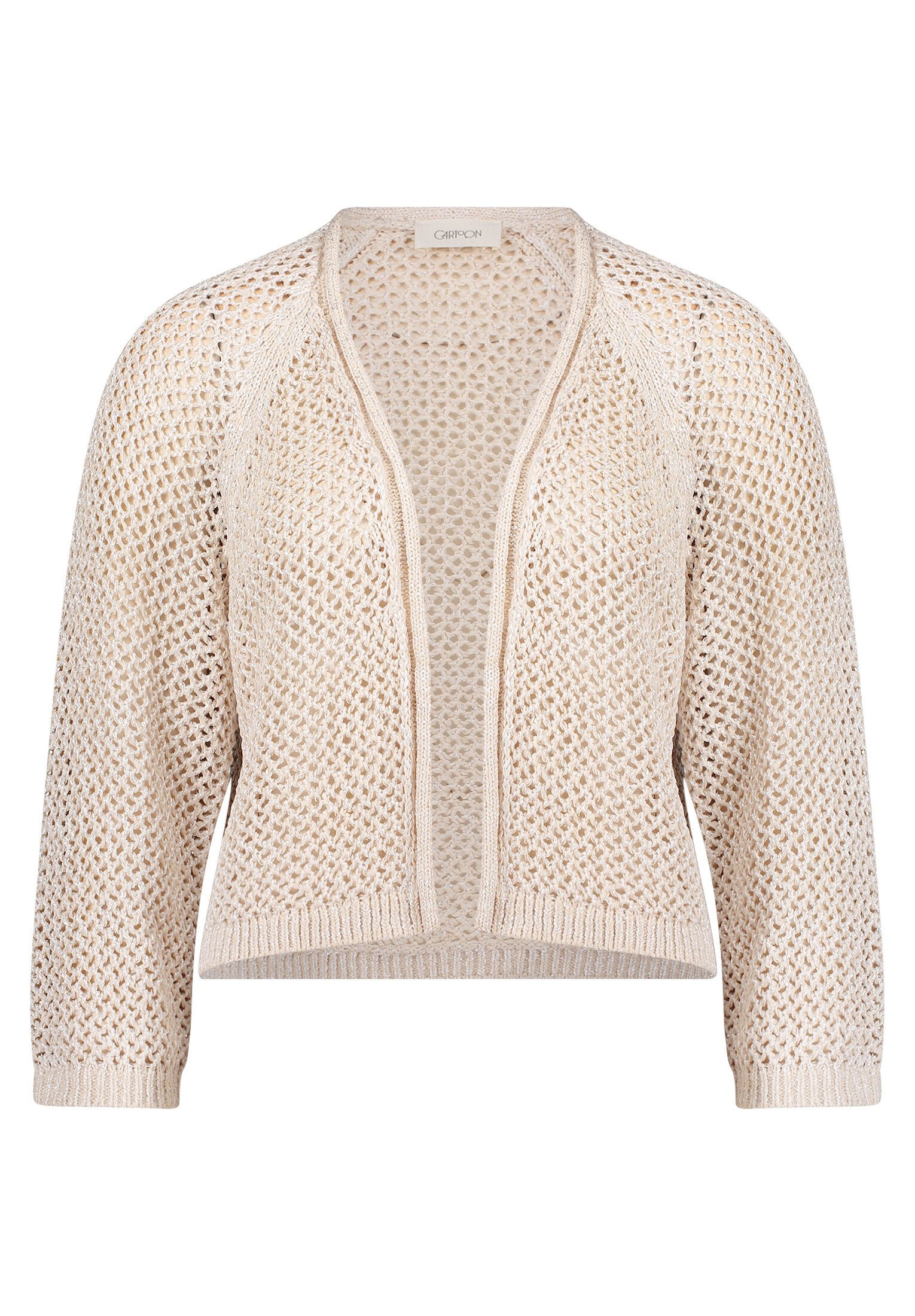 Cartoon Strickjacke Damen mit Glanzeffekt (1-tlg)
