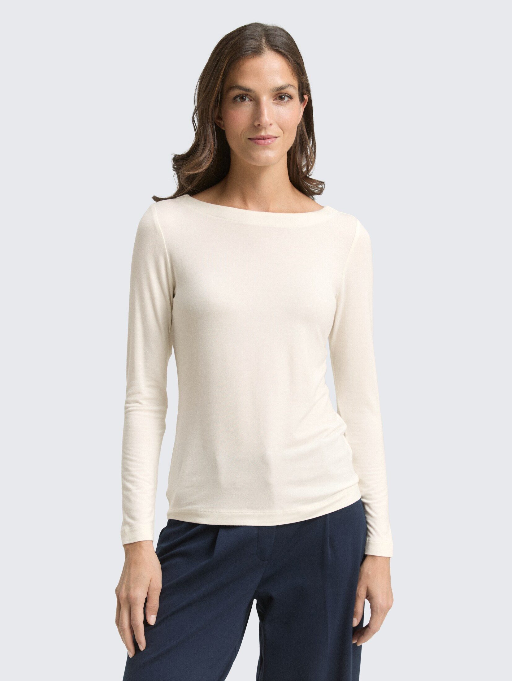 TOM TAILOR Langarmshirt T-Shirt Slim Fit Langarmshirt mit U-Boot-Ausschnitt günstig online kaufen