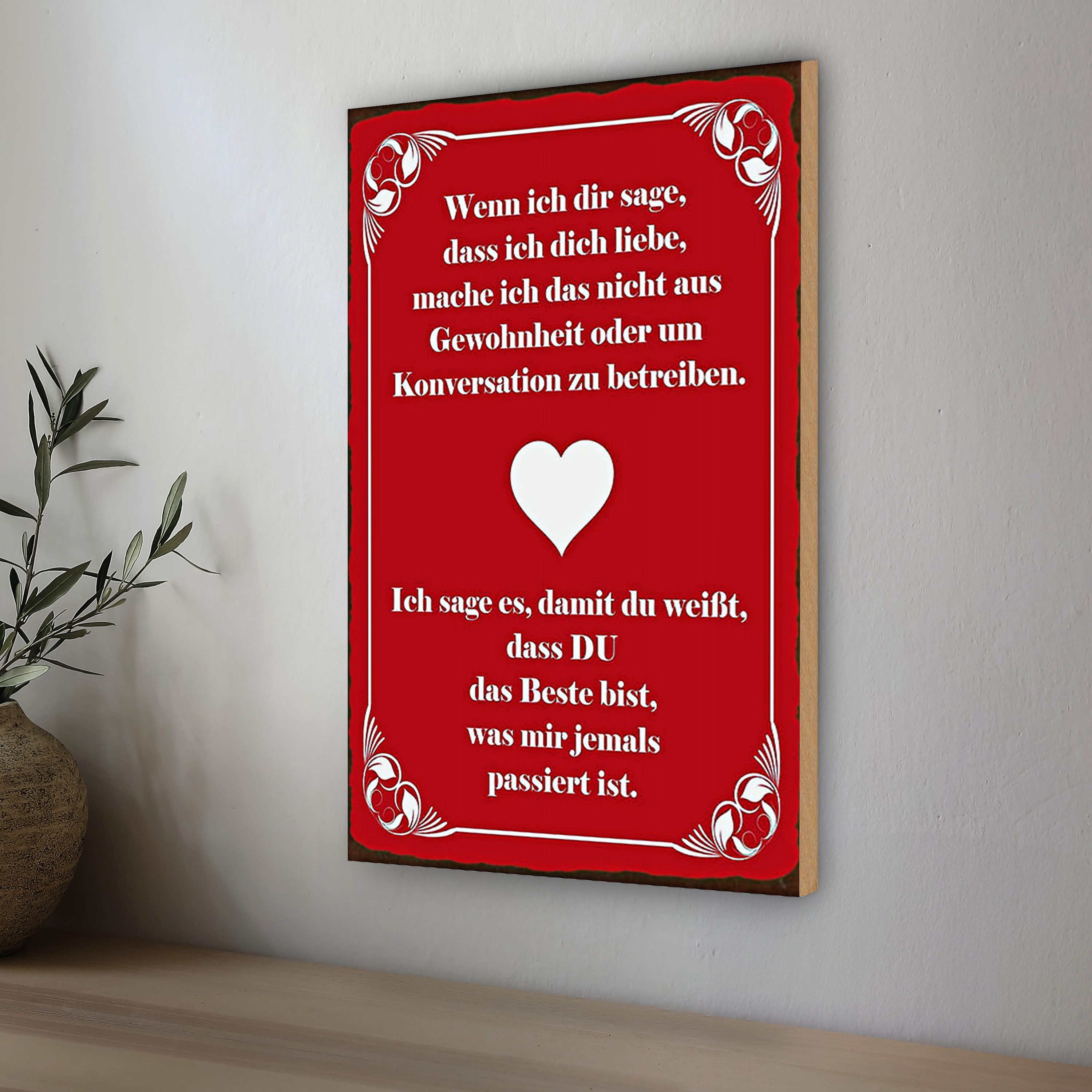 Roomando Holzbild Spruch 12x18cm wenn ich dir sage ich dich liebe – Bild 3 von 4
