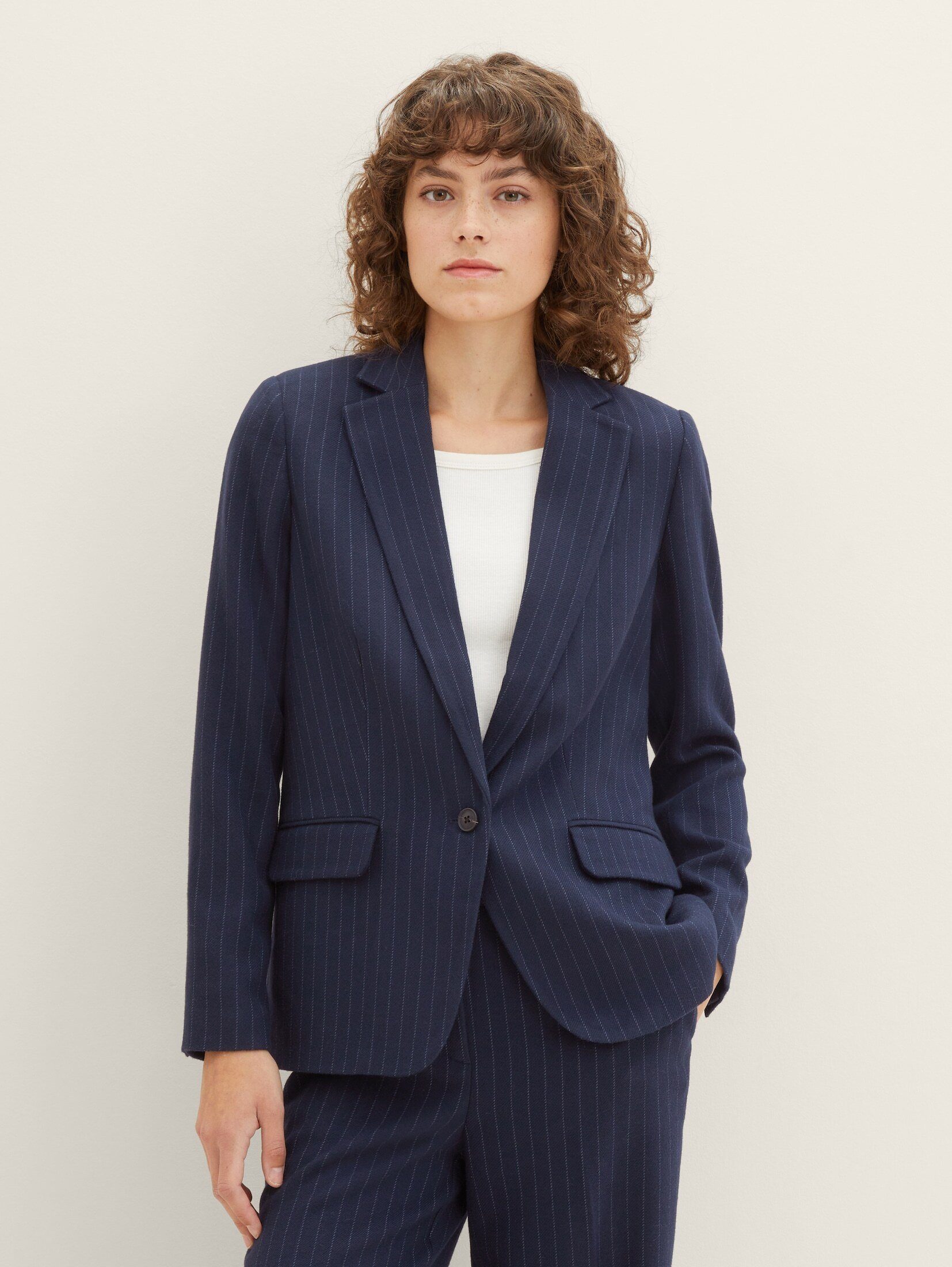 TOM TAILOR Kurzblazer Blazer mit Nadelstreifen