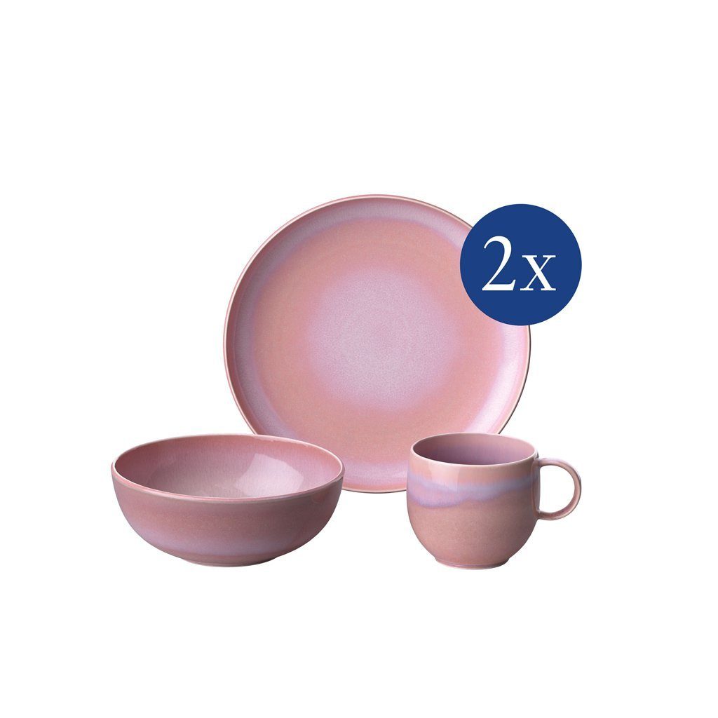 like. by Villeroy & Boch FrühstücksGeschirrset »Perlemor Coral Fruehstuecks Set«, Porzellan