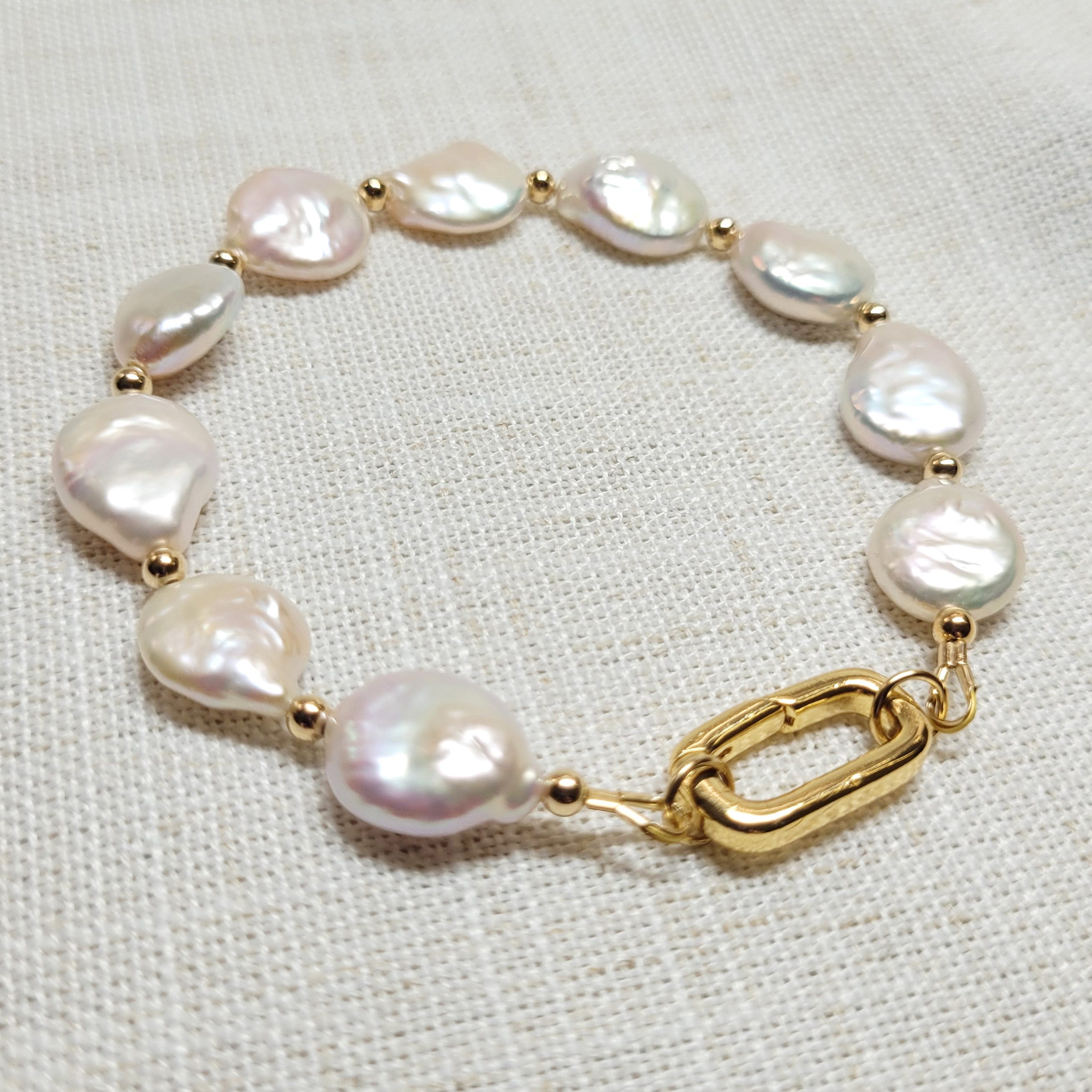 GOLDEN Perlenarmband Echte Münze Barockperlen Armband, günstig online kaufen