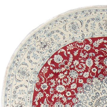 Wollteppich Nain Medaillon Rosso scuro 245 x 245 cm, morgenland, rund, Höhe: 10 mm, Unikat mit Zertifikat