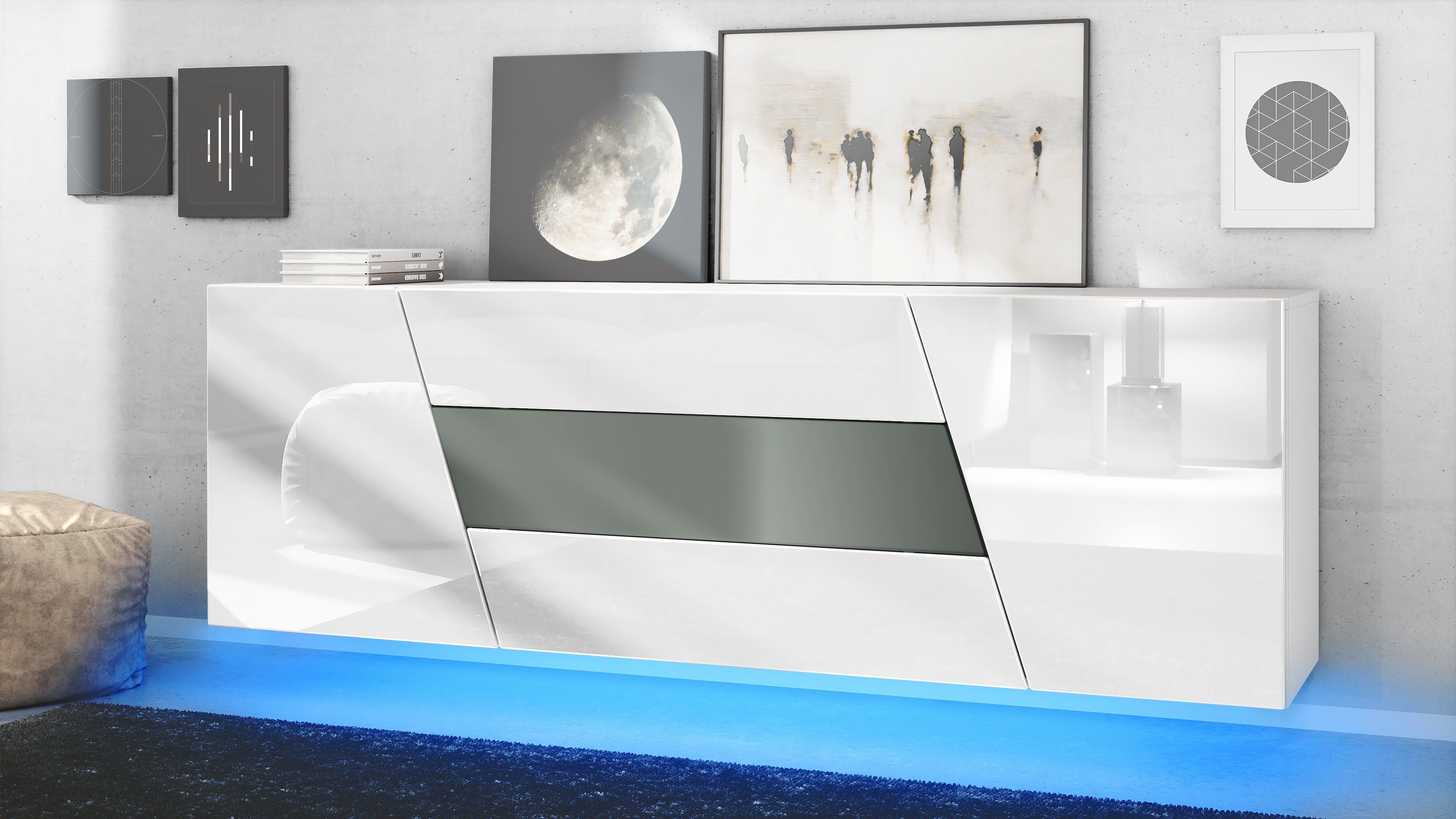 Vladon Sideboard Houston (hängende Kommode, mit günstig online kaufen
