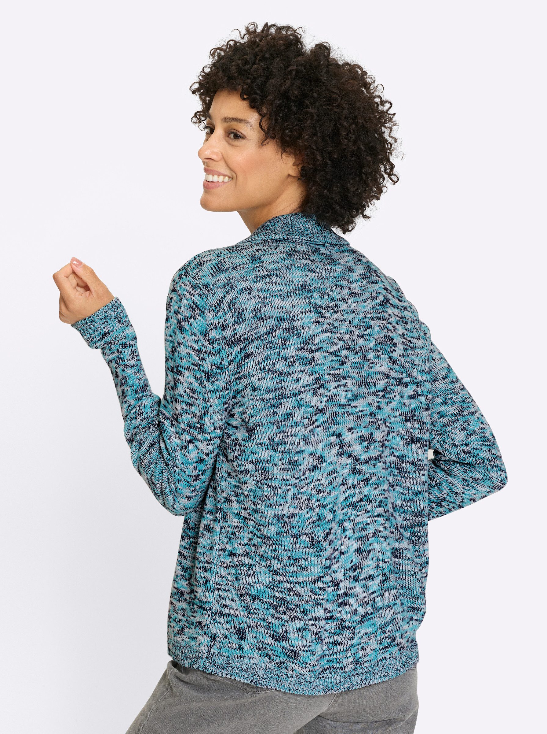 Sieh an! Strickjacke Strickjacke Langarm Mustermix gestrickt günstig online kaufen