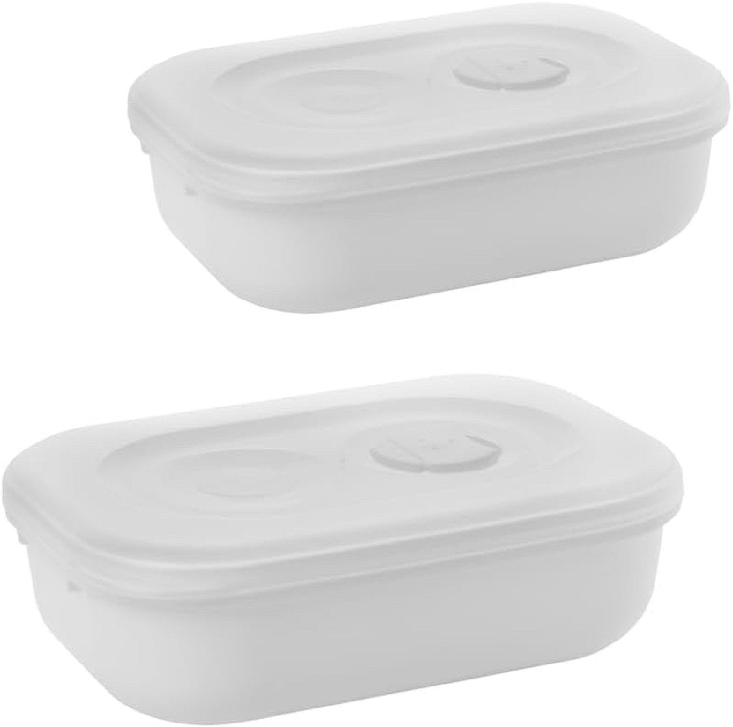 2friends Mikrowellenbehälter Mikrowellengeschirr mit Deckel 2er Set, Kunststoff, (0,9L, 6x19,5x14cm), Geschirrset mit Dampfregelventil + Griff