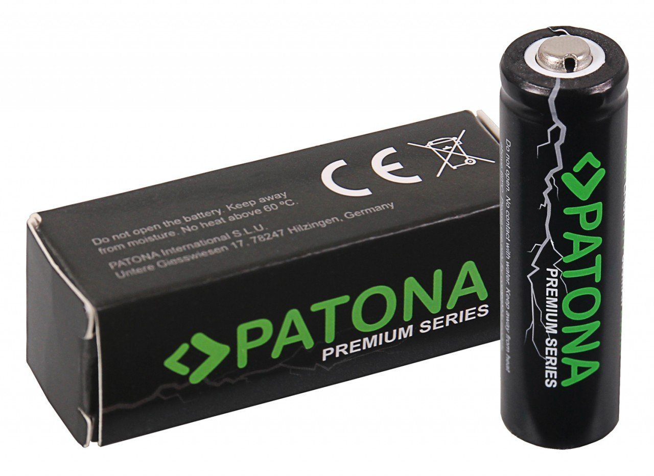 Patona PATONA Premium 14500 Zelle ICR14500 Li-Ion Akku 3,7V 800mAh Akku