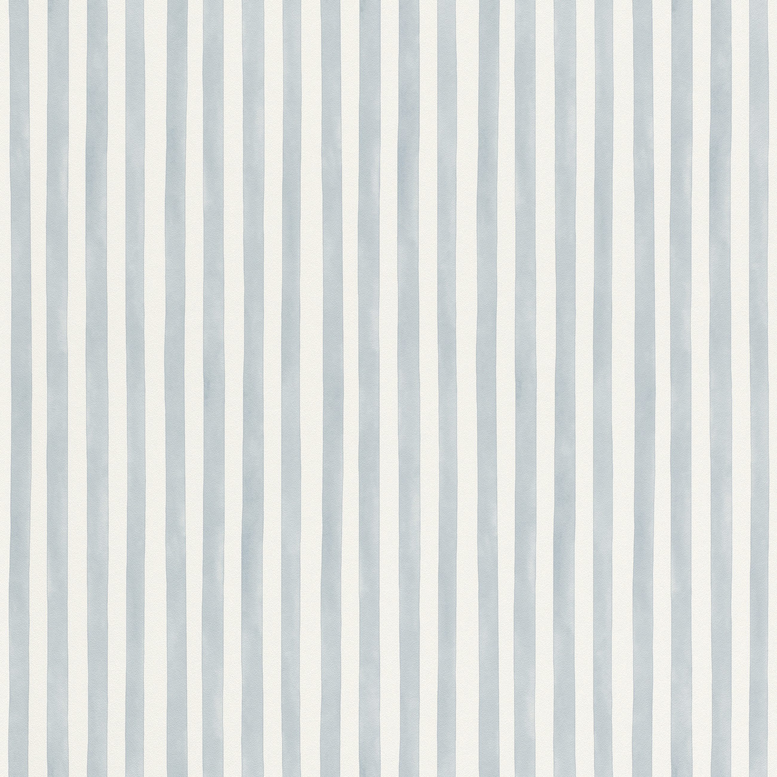 Rasch Vliestapete Streifenmuster Weiß Blau, glatt, Aquarelloptik, (1 Rolle, 1 St., Kollektion 'Bambino XIX' - 10,05 m x 0,53 m), gute Lichtbeständigkeit, waschbeständig, restlos abziehbar